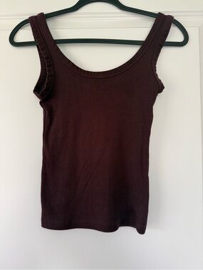 H&M Dark Brown Ribbed Tank Top